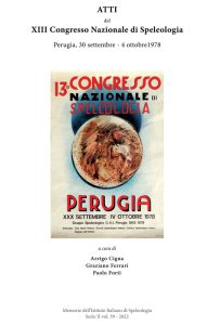 Prevendita Atti XIII Congresso Nazionale di Speleologia – Perugia 1978